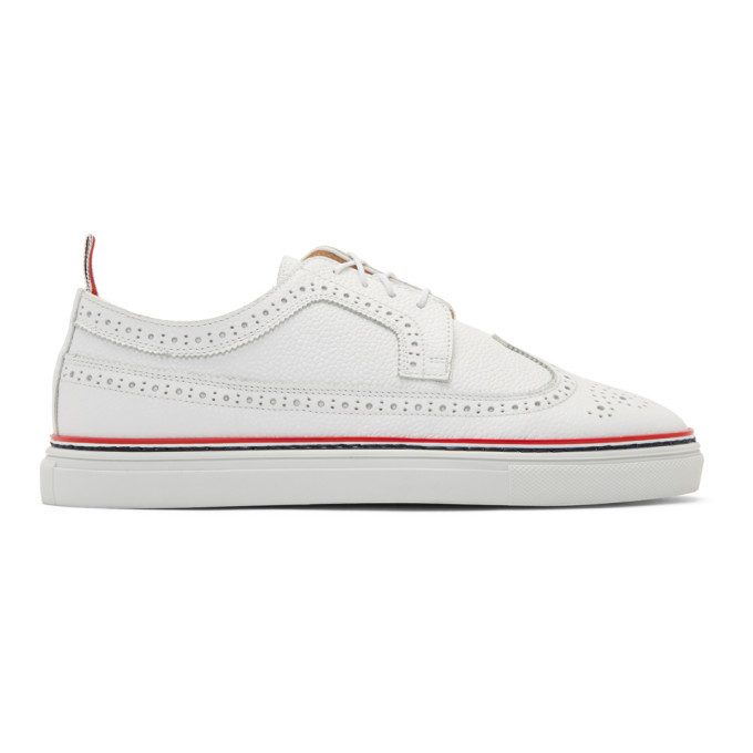 Thom Browne White Longwing Brogue 