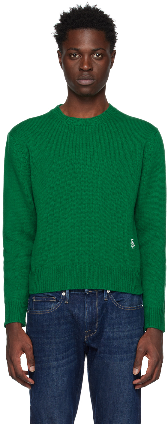 Sporty & Rich Green Embroidered Sweater Sporty & Rich