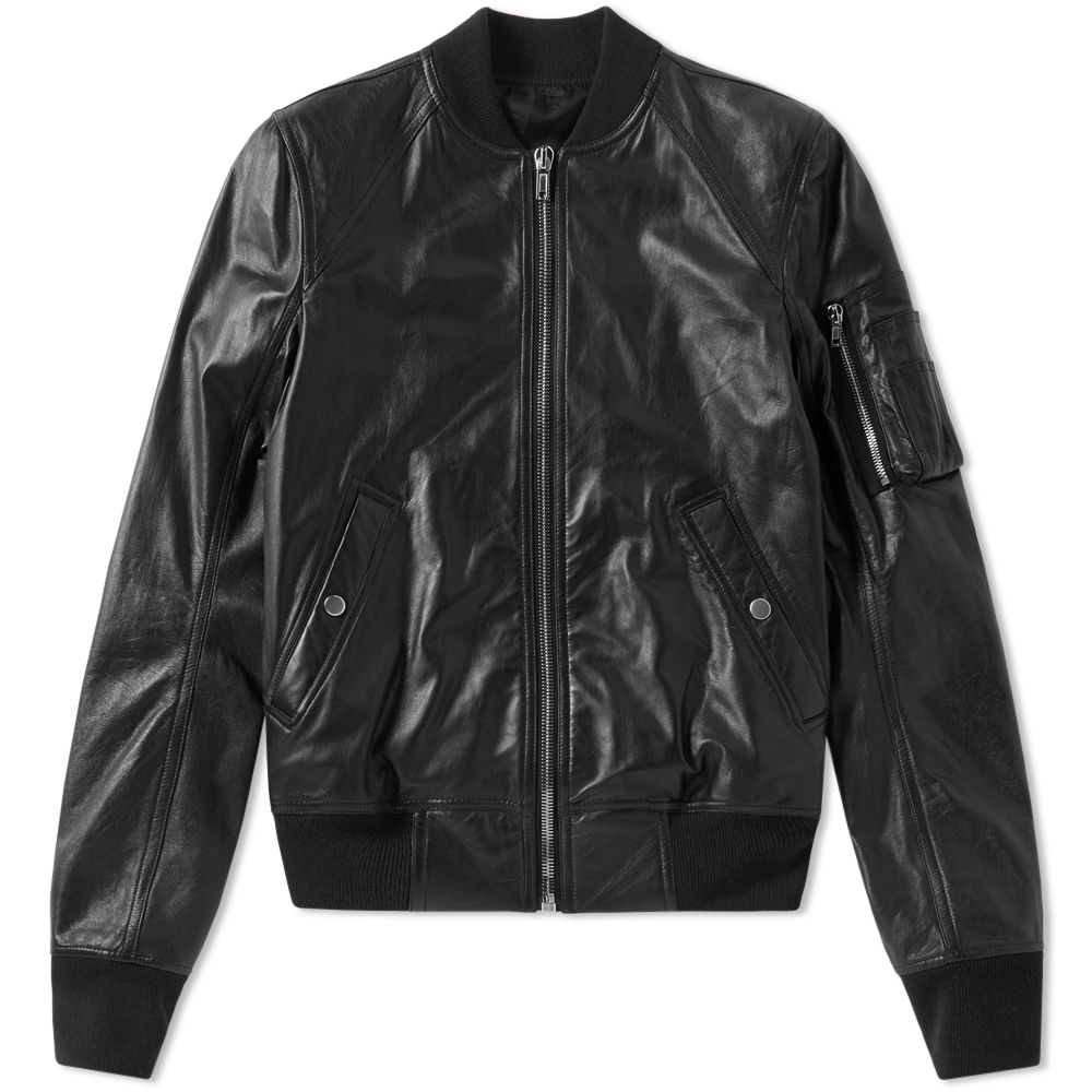 Rick Owens Leather Raglan Bomber Jacket Rick Owens