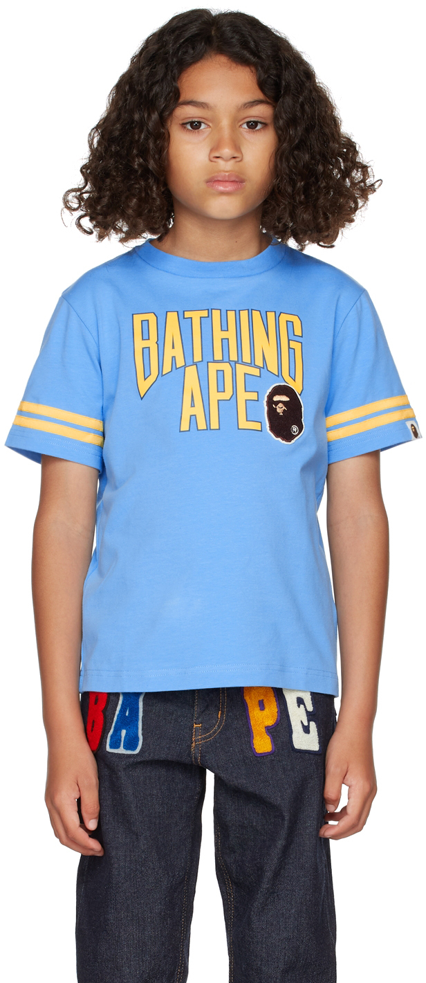 Photo: BAPE Kids Blue Ape Head College Patch T-Shirt