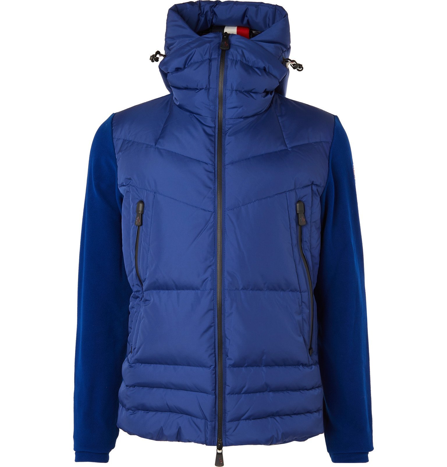 Moncler Grenoble - Quilted Panelled Stretch-Fleece Hooded Down Ski ...