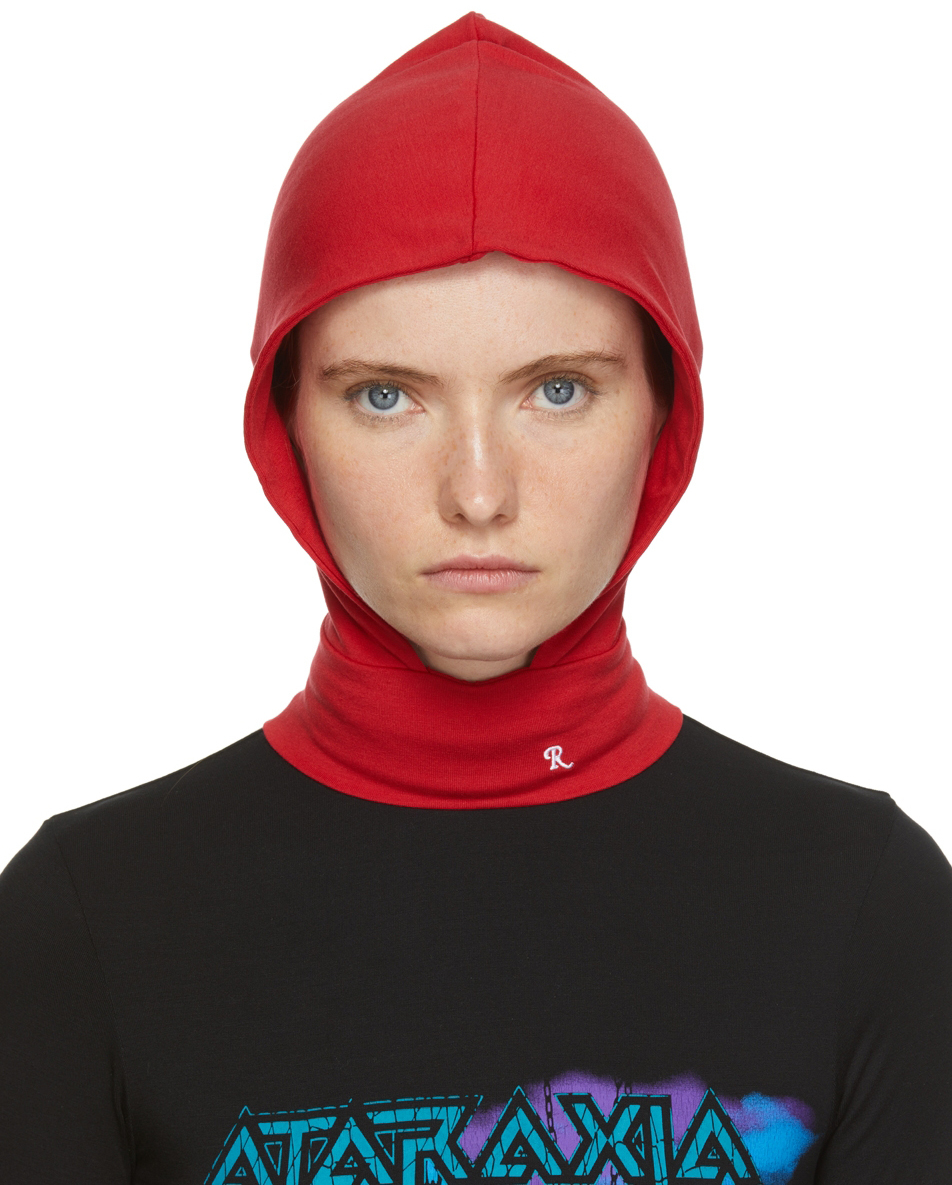 Raf Simons Red Hoodie Neckpiece Raf Simons