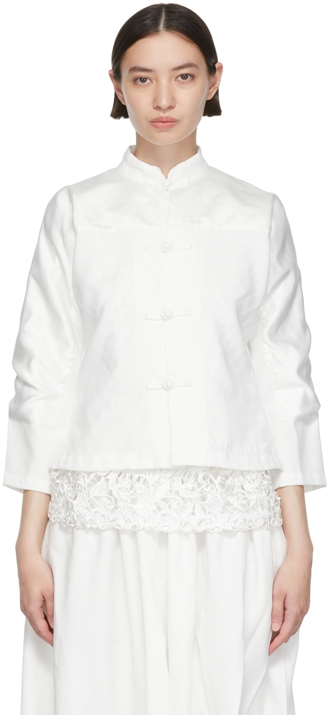 Photo: Comme des Garçons Comme des Garçons White Polyester Jacket