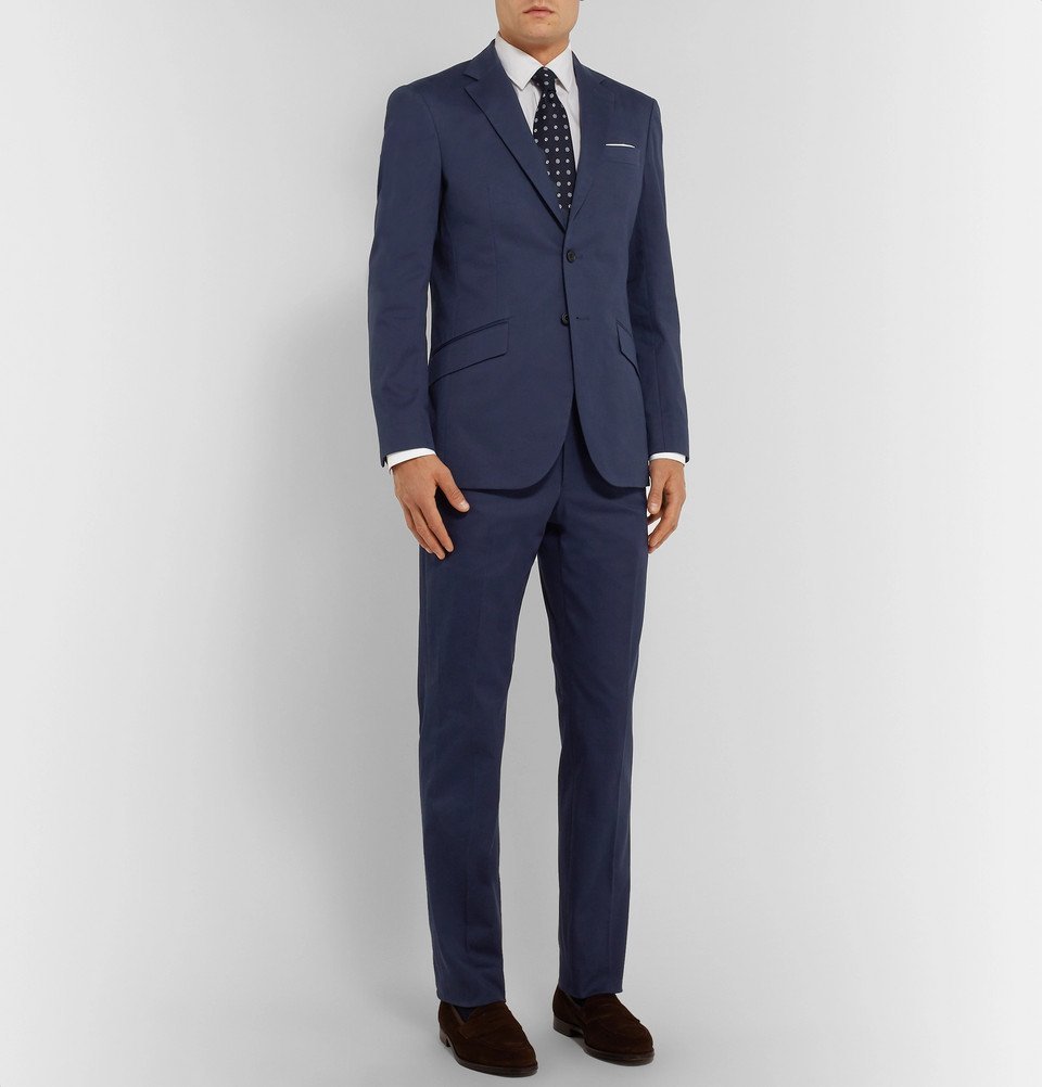 Richard James - Navy Stretch-Cotton Twill Suit Trousers - Navy Richard ...