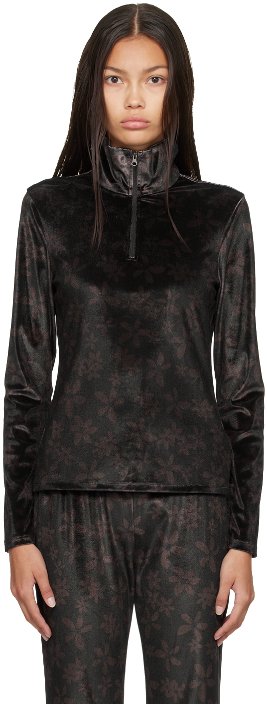 AMOMENTO Black HalfZip Sweater AMOMENTO