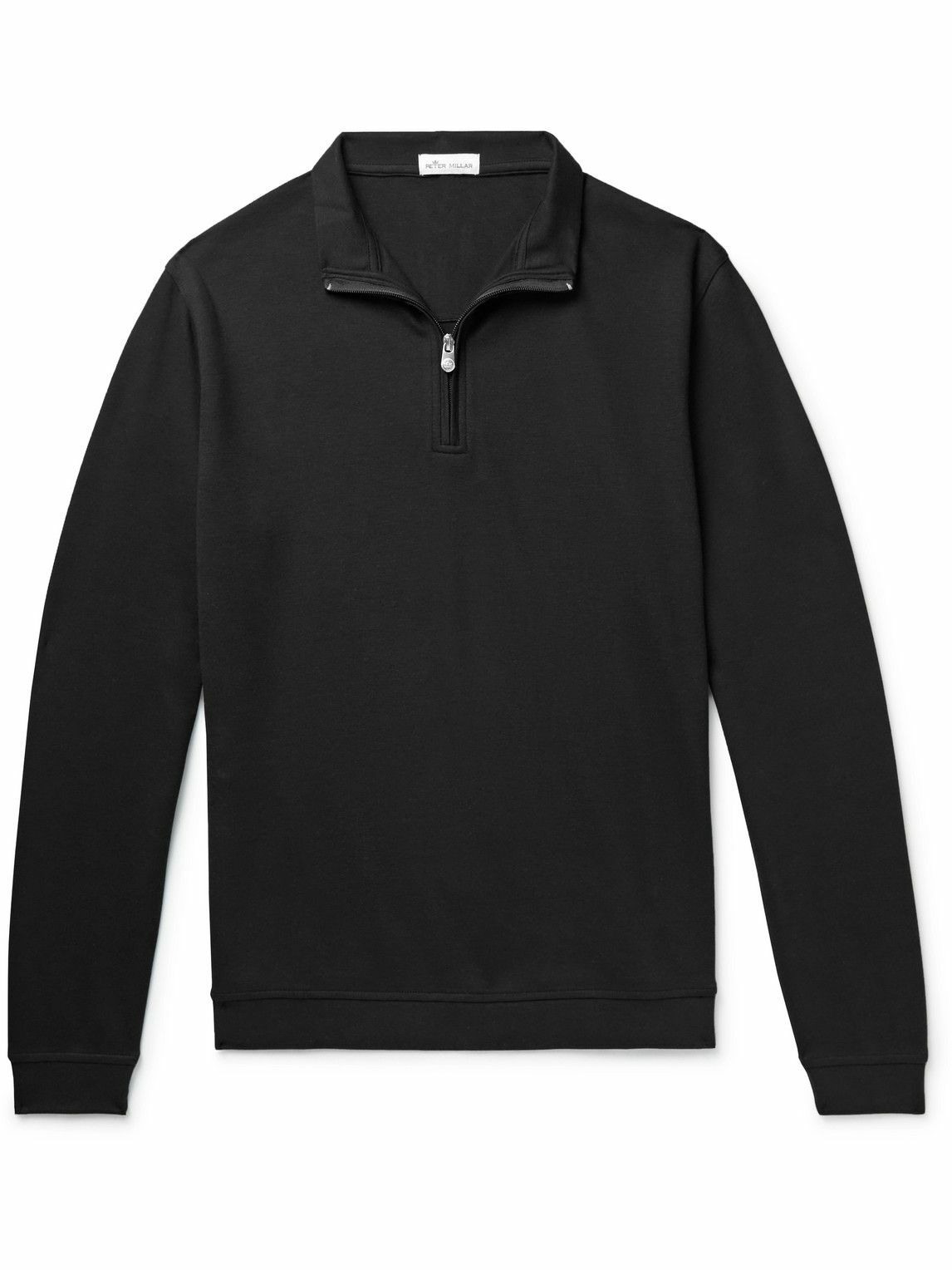 Peter Millar - Crown Cotton and Modal-Blend Half-Zip Sweatshirt - Black ...