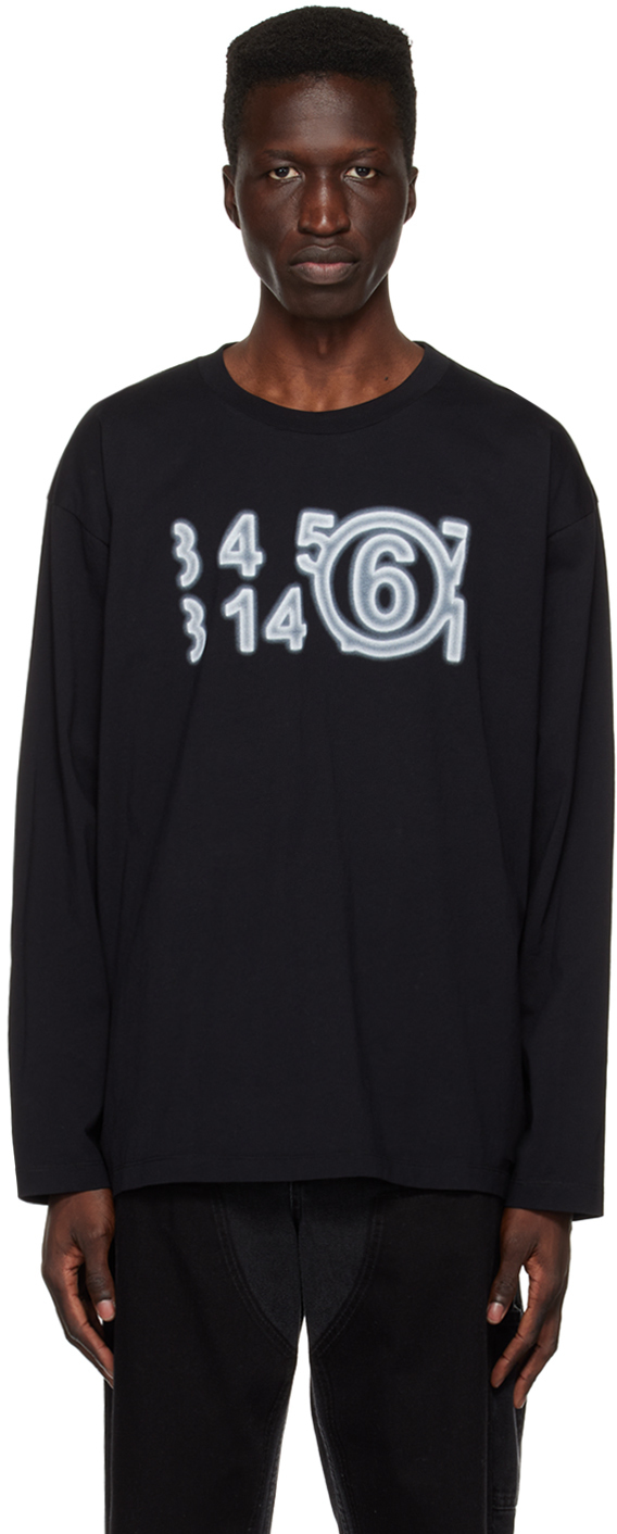 MM6 Maison Margiela Black Zoom Long Sleeve T-Shirt MM6 Maison Margiela