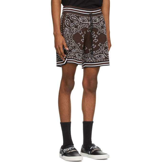 AMIRI Brown Bandana B-Ball Shorts Amiri