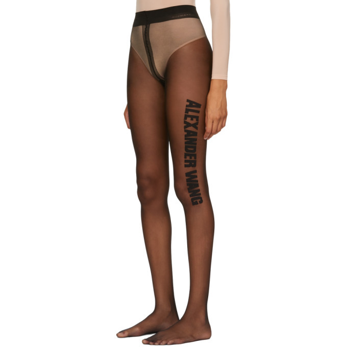 Alexander Wang Black Logo Tights 