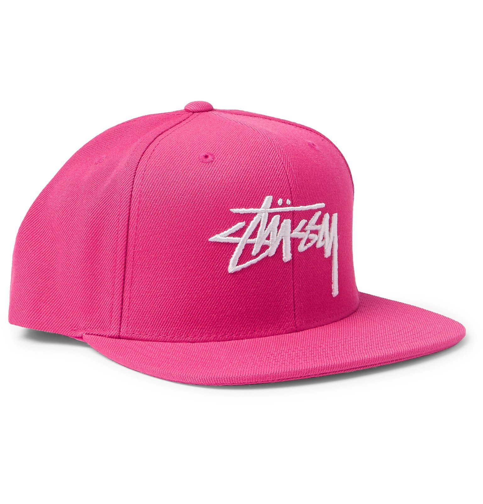 Stussy Logo Embroidered Twill Baseball Cap Pink Stussy
