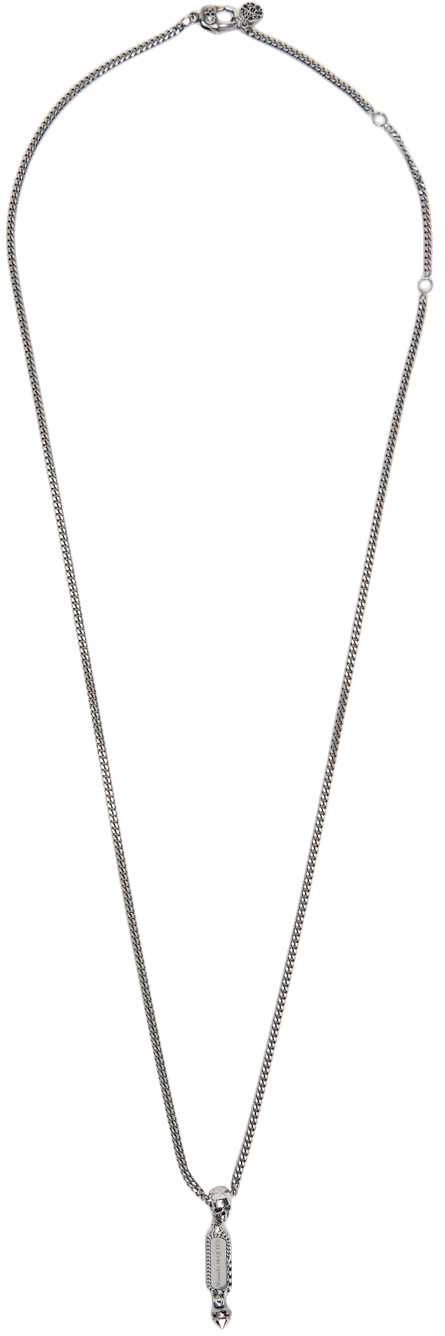 Alexander McQueen Silver Long Punk Chain Necklace Alexander McQueen