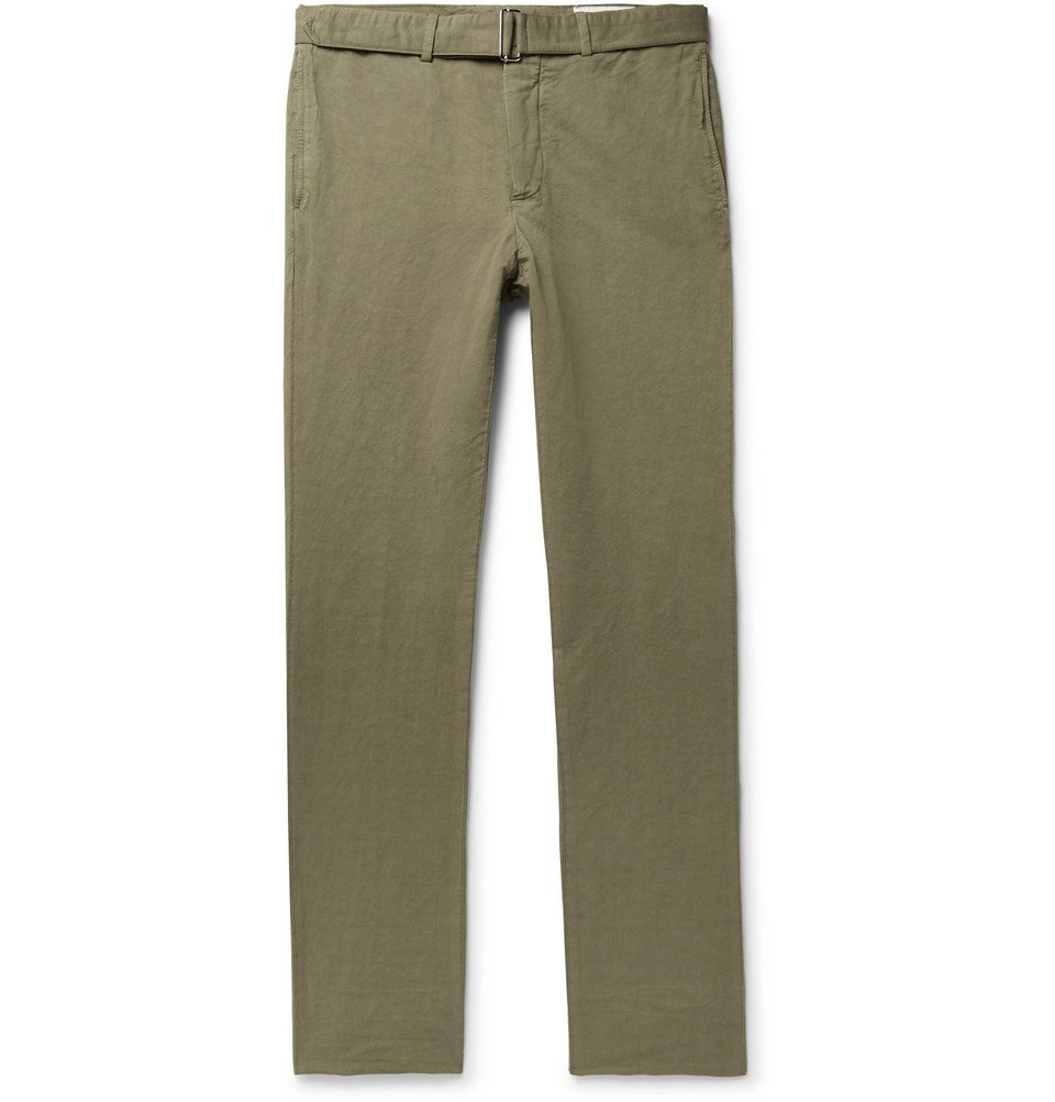 Officine Generale - Paul Garment-Dyed Cotton and Linen-Blend Trousers ...