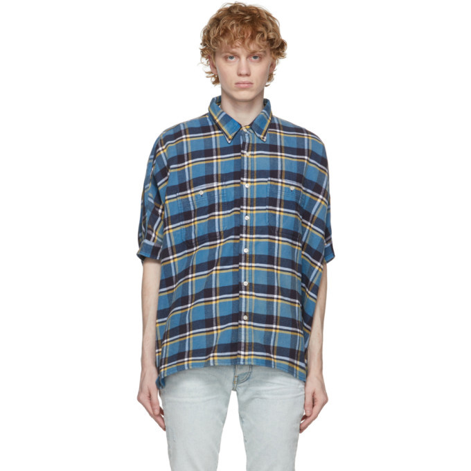 r13 plaid oversized boxy shirt