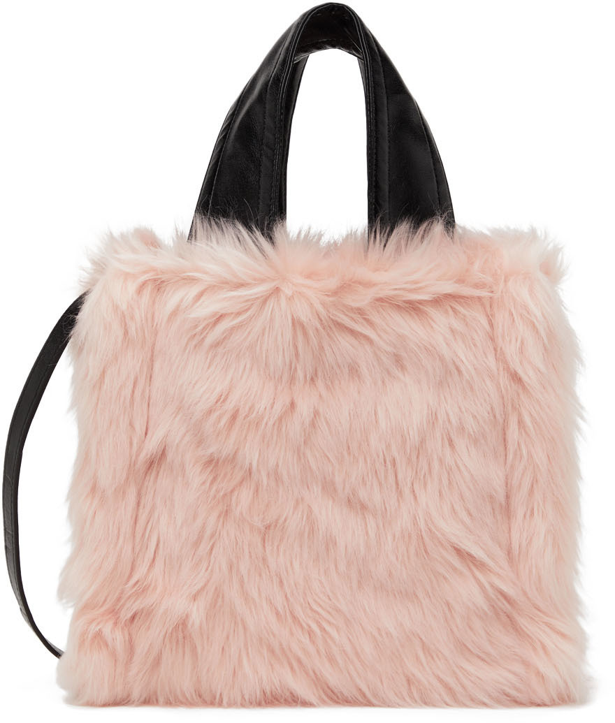 Stand Studio Pink Faux Fur Lucille Bag Stand Studio