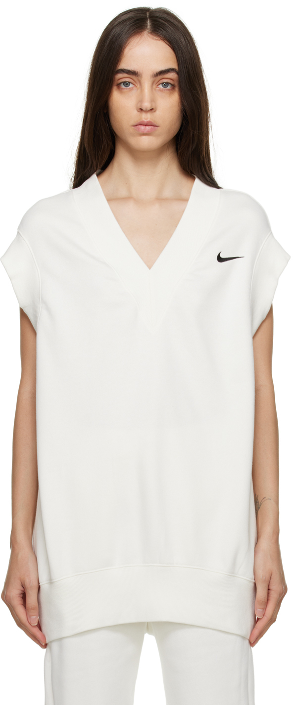 Nike White Embroidered Vest Nike