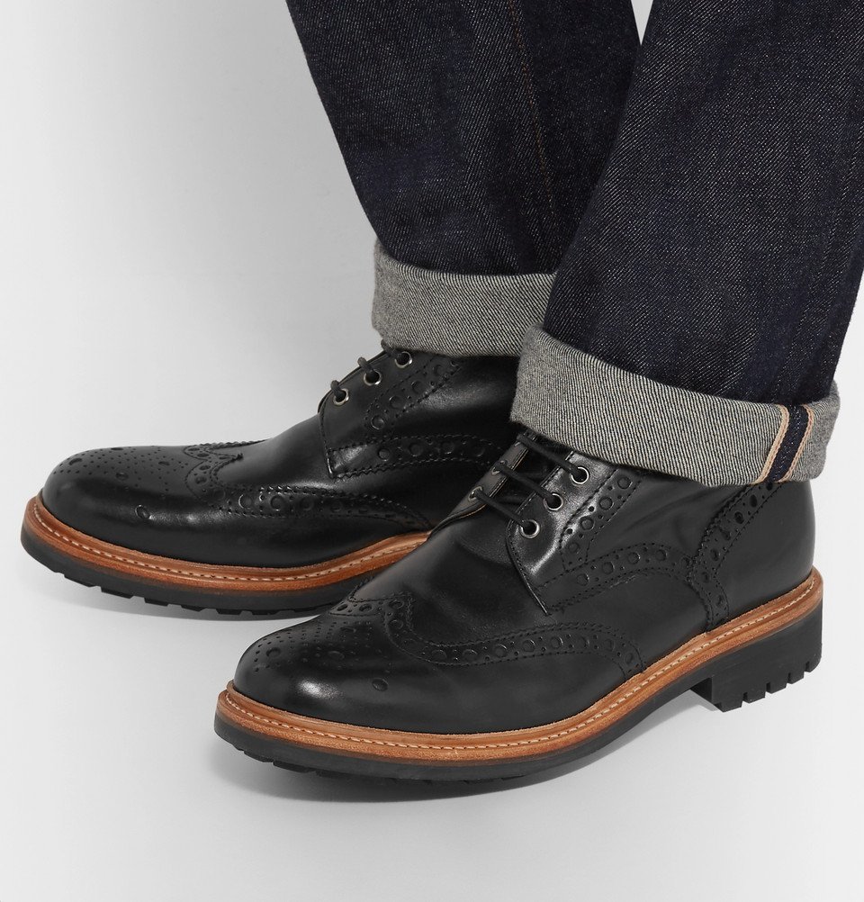 Grenson - Fred Leather Brogue Boots - Men - Black Grenson