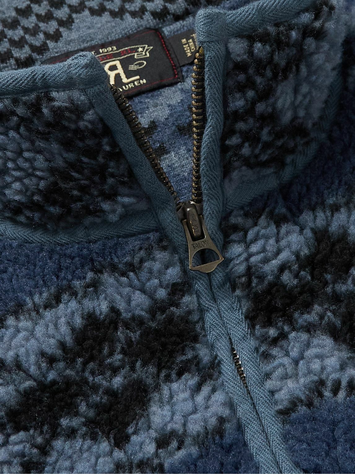 RRL - Fair Isle Fleece Gillet - Blue RRL