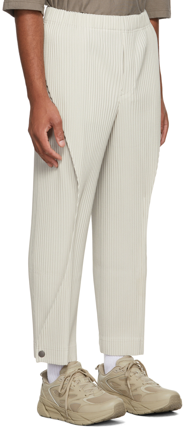 Homme Plissé Issey Miyake Off-White Bow Trousers Homme Plisse 