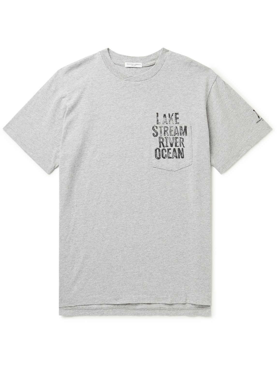 Engineered Garments Printed Cotton Jersey T Shirt Gray Engineered