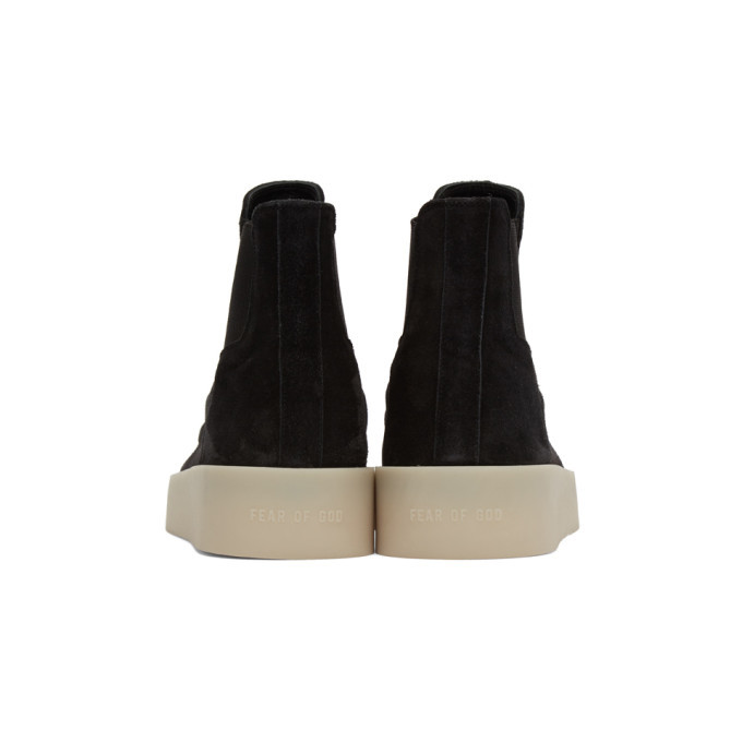 fear of god black suede chelsea boots