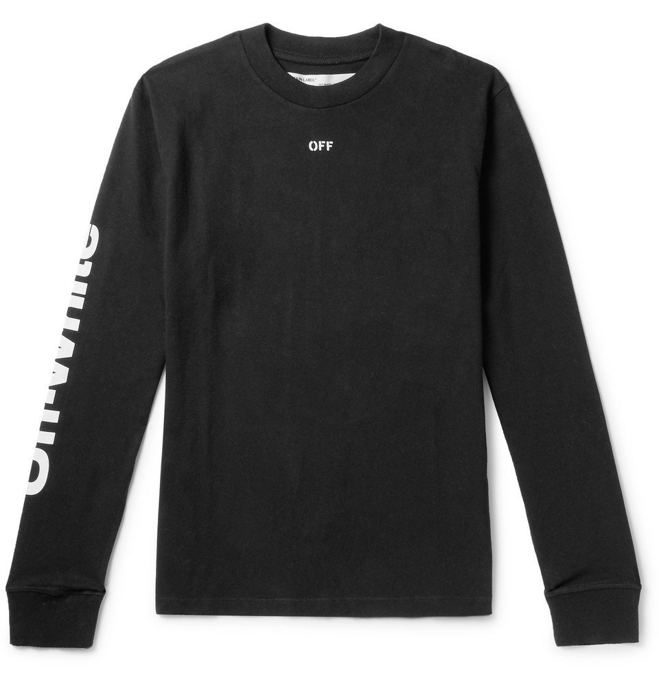 Off-White - Logo-Print Cotton-Jersey T-Shirt - Black Off-White