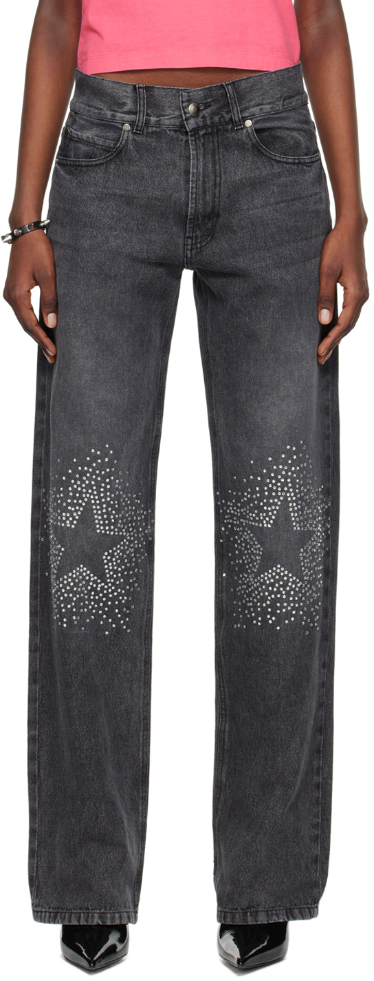 Abra Black Rhinestone Jeans Abrams