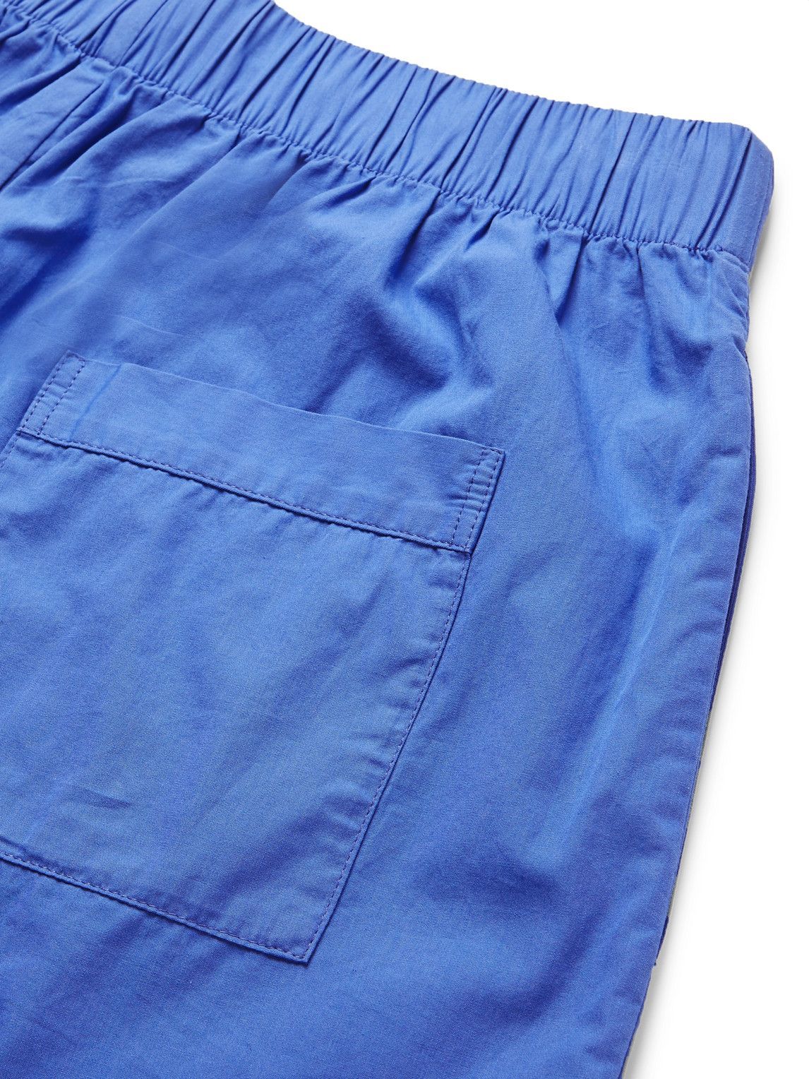 TEKLA - Organic Cotton-Poplin Pyjama Shorts - Blue Tekla Fabrics