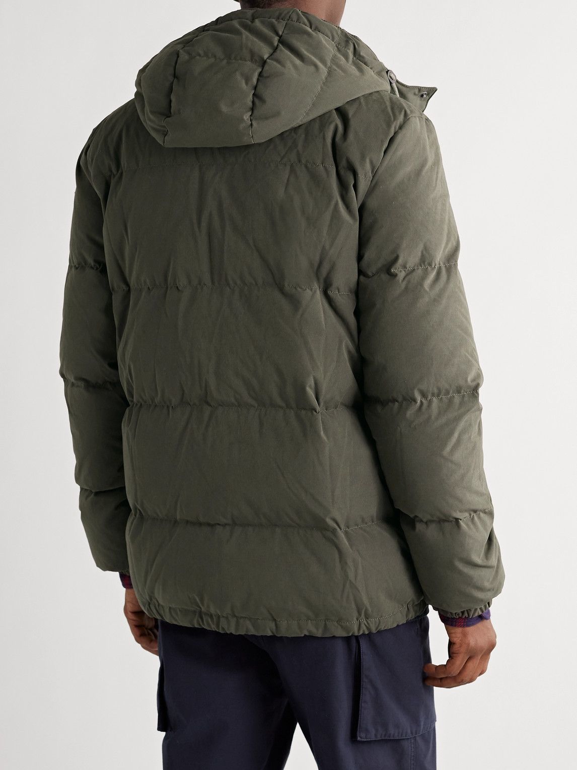 Faherty Quilted BrushedShell Hooded Down Jacket Green Faherty