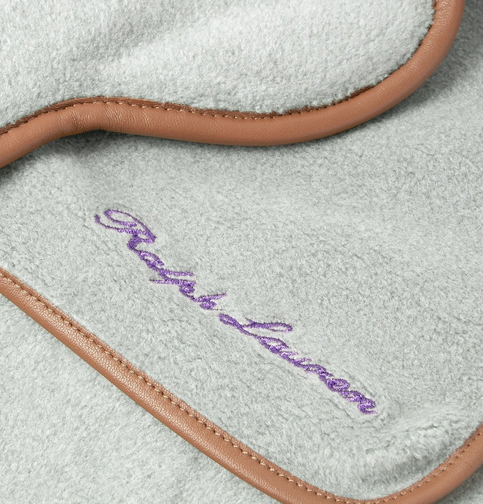 Ralph Lauren Purple Label - Jet Logo-Embroidered Leather-Trimmed Fleece Eye  Mask and Blanket Set - Men - Gray Ralph Lauren Purple Label