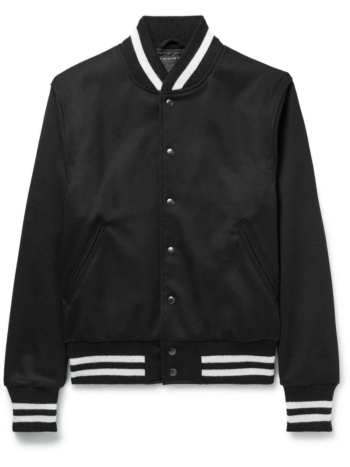 Golden Bear - The Portola Wool Varsity Jacket - Black Golden Bear