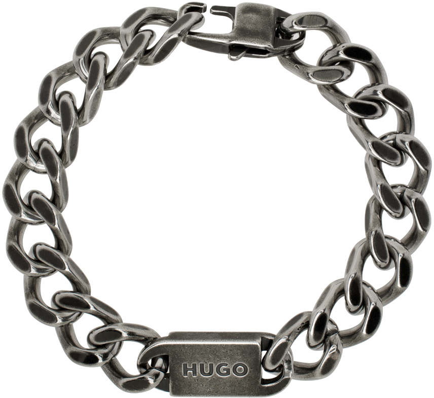Hugo Gunmetal Chain Bracelet Hugo Boss