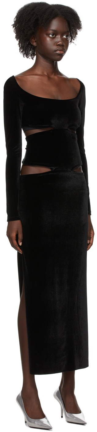 Kathryn Bowen Black Velour Cut-Out 