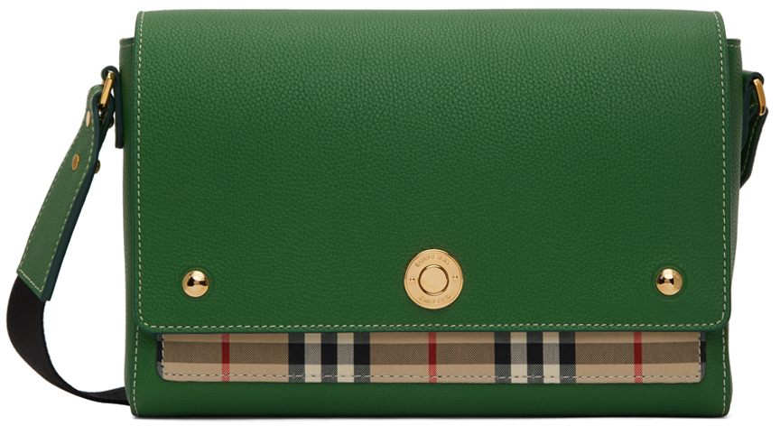 Burberry Green Vintage Check Note Crossbody Bag Burberry