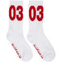 032c White and Red Workshop Socks