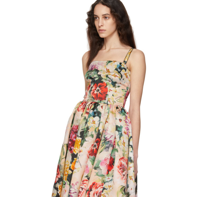 Dolce and Gabbana Pink Silk Floral Dress Dolce & Gabbana