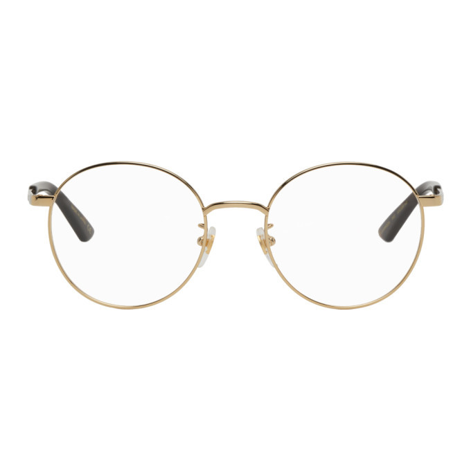 gucci gold round glasses