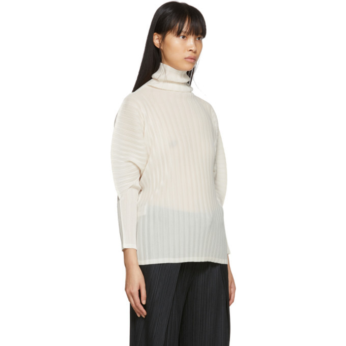 Pleats Please Issey Miyake Off-White Rib Pleats Oversized