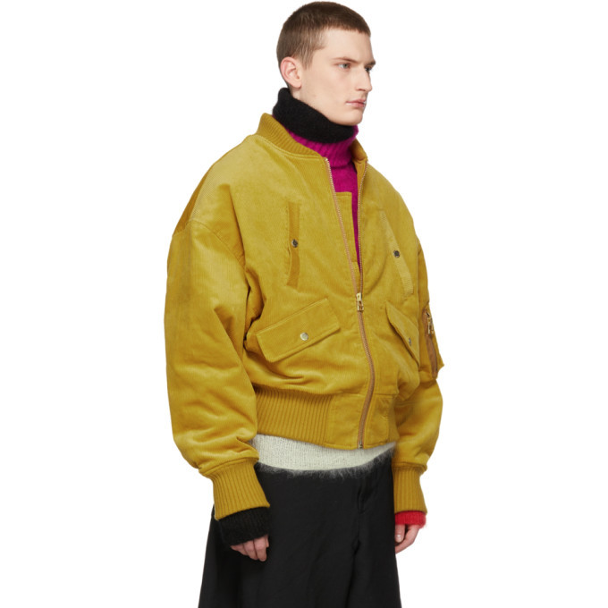 Landlord Yellow Corduroy Bomber Jacket Landlord