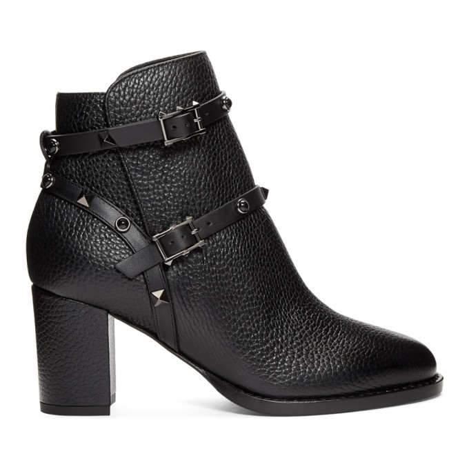 valentino black block heel