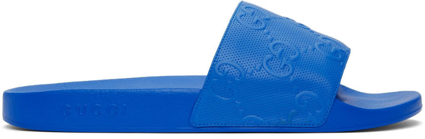 Gucci Blue Demetra GG Slide Sandals Gucci