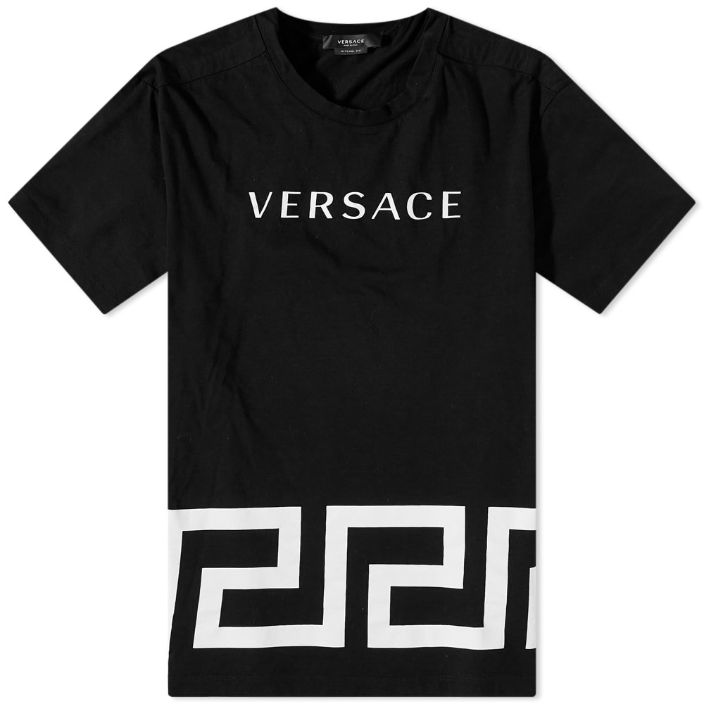 Versace Greek Band Hem Logo Tee Versace