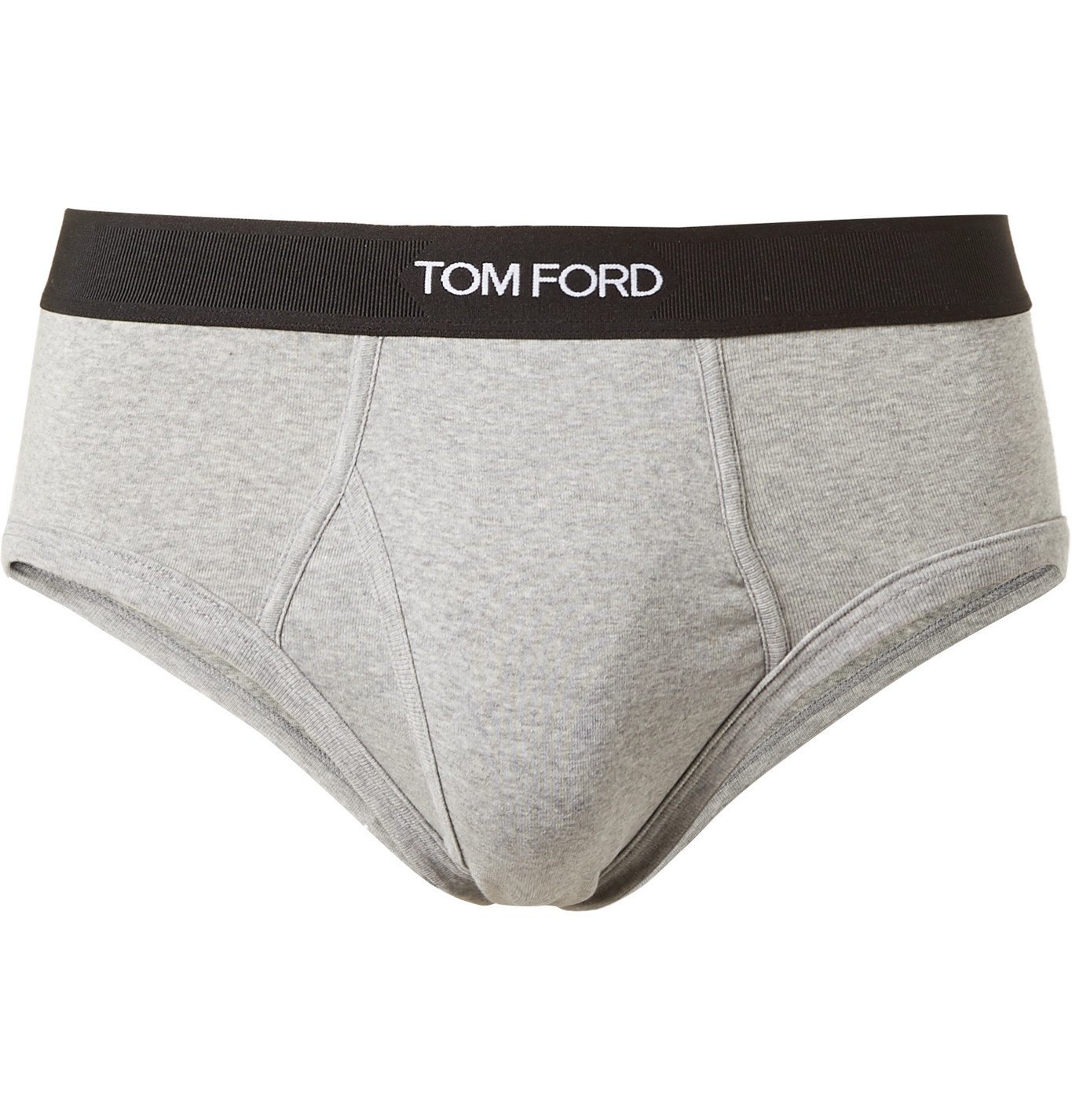 TOM FORD - Stretch-Cotton Briefs - Gray TOM FORD