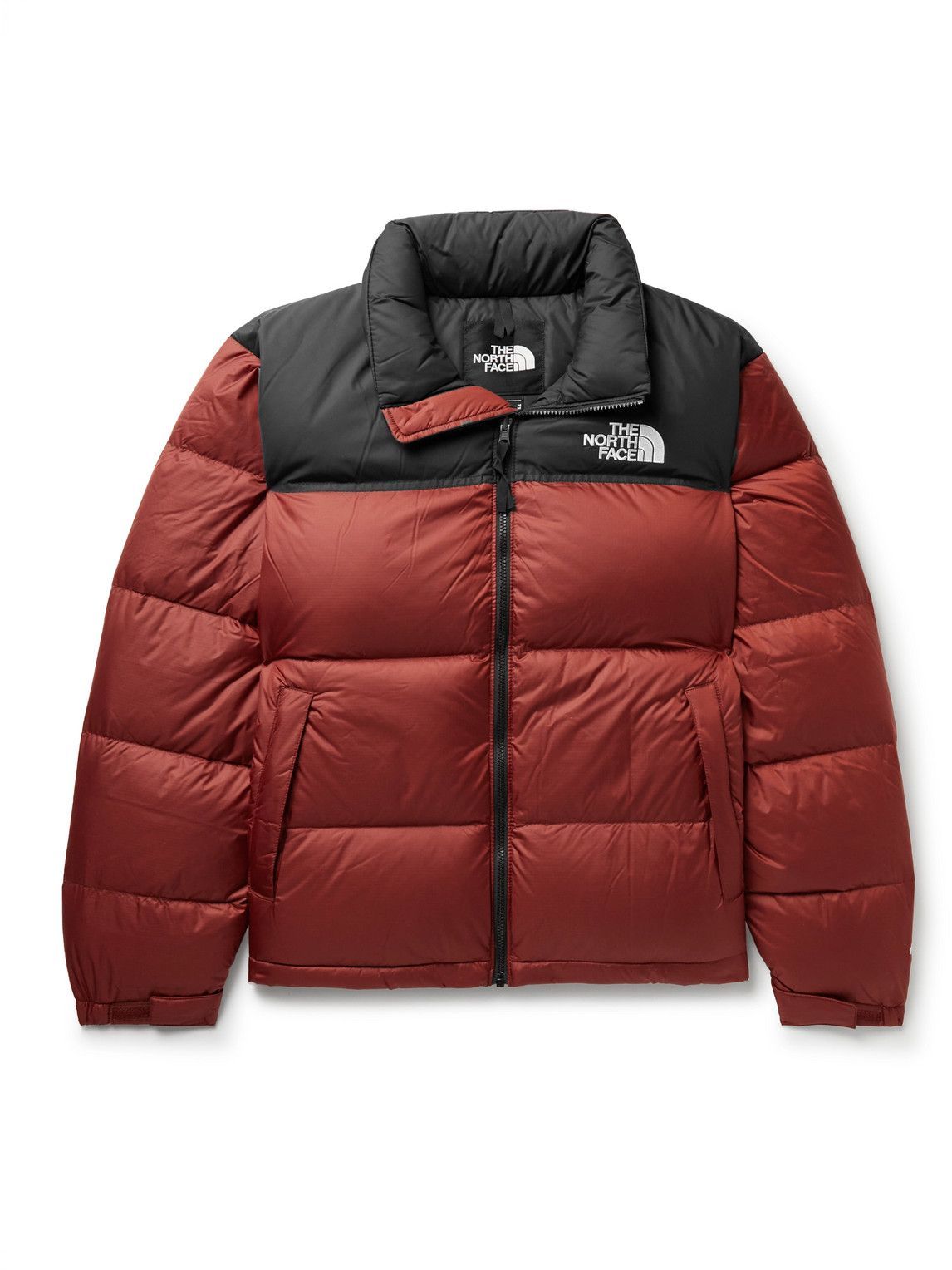 Photo: The North Face - 1996 Retro Nuptse Quilted Two-Tone Ripstop and Shell Down Jacket - Red
