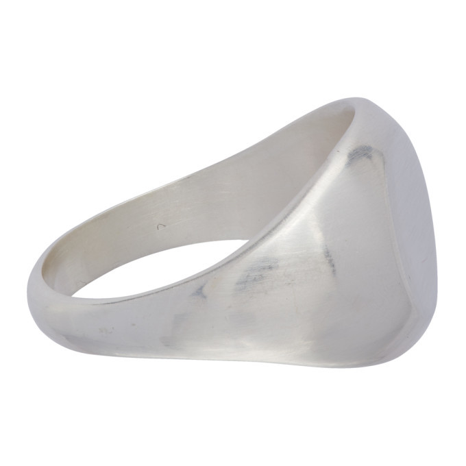 Jil Sander Silver Classic Chevalier Ring Jil Sander