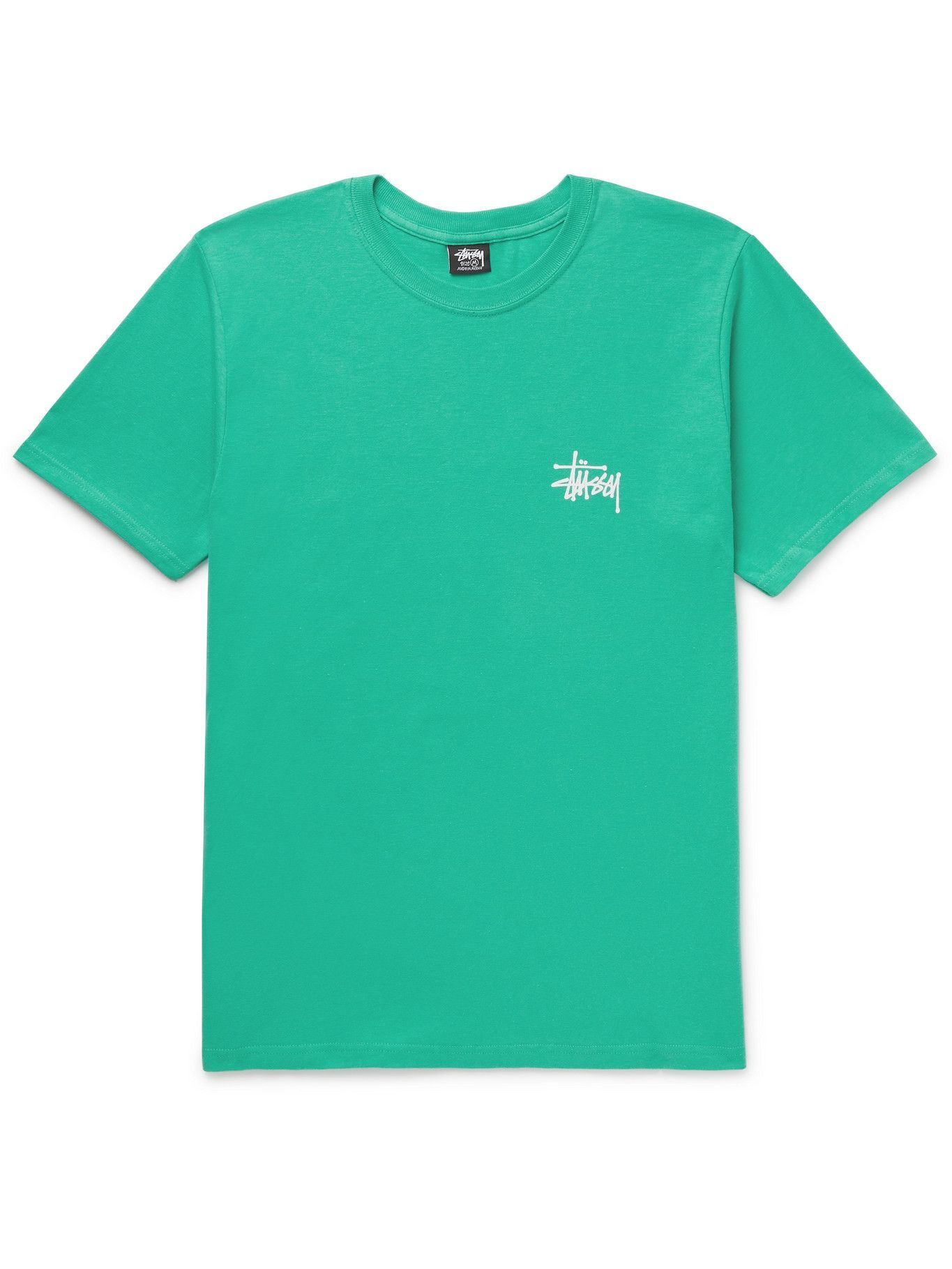 STÜSSY - Logo-Print Cotton-Jersey T-Shirt - Green Stussy