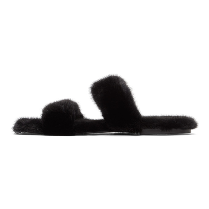 saint laurent fur slides