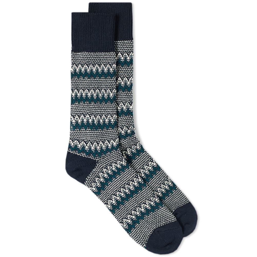 Chaussettes Randonnée Femme Smartwool - Mi-mollet Zig Zag - Bleu - Taille L - Neuves