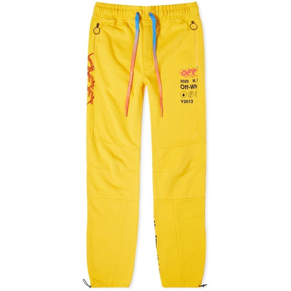 off white yellow sweatpants
