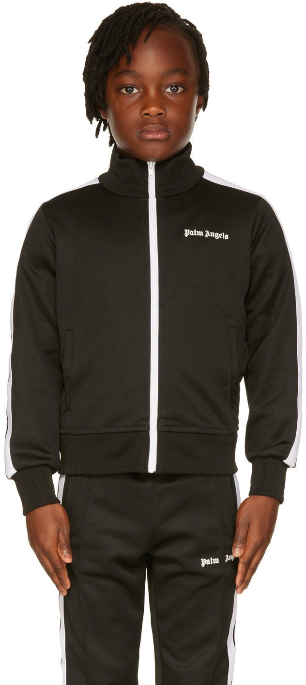 Palm Angels Kids Black Classic Track Jacket Palm Angels