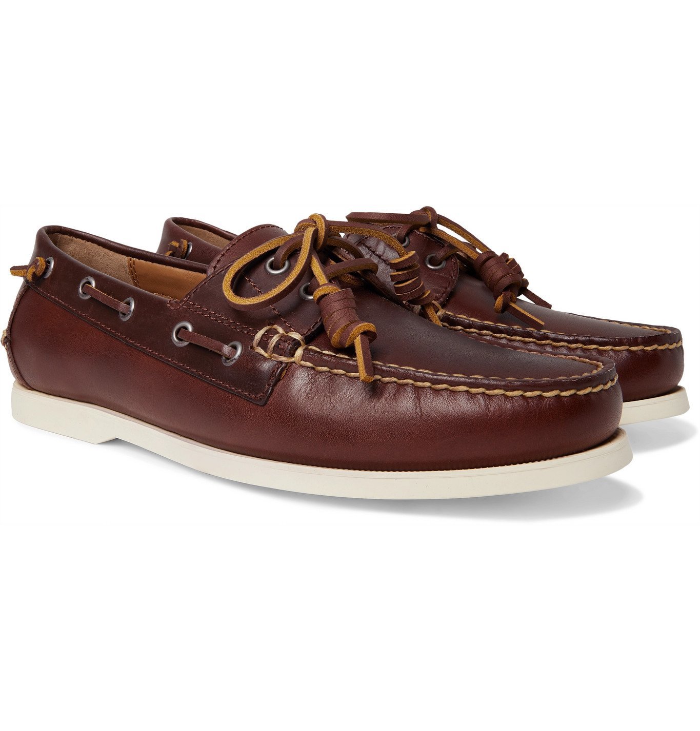 Photo: POLO RALPH LAUREN - Merton Leather Boat Shoes - Brown